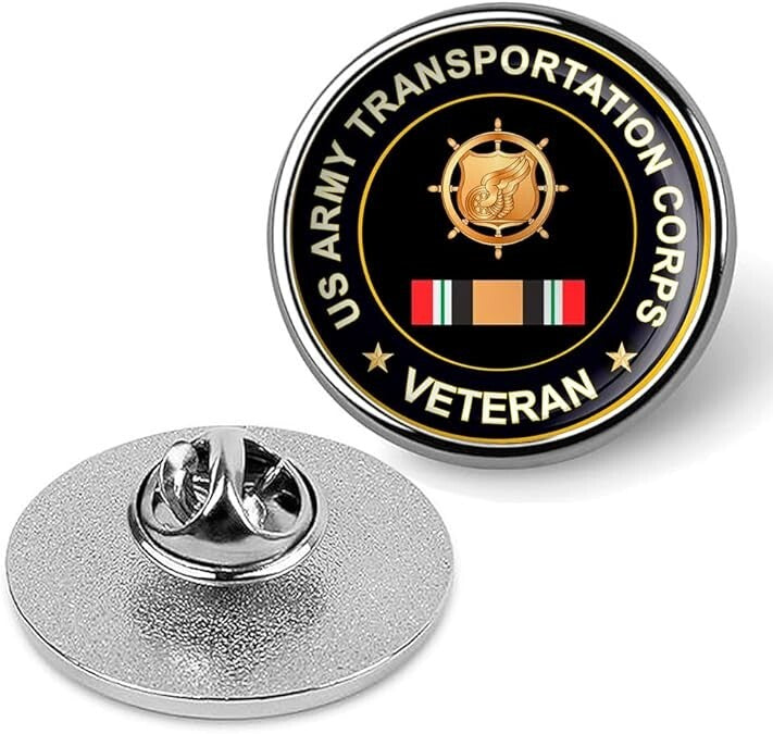 US Army Transportation Corps Veteran Tie Suit Shirt Lapel Pin - Silver
