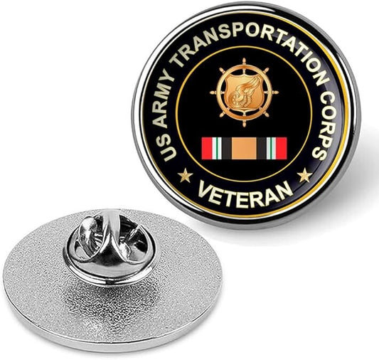 US Army Transportation Corps Veteran Tie Suit Shirt Lapel Pin - Silver