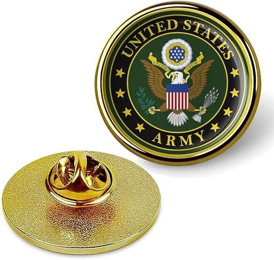U.S. Army Lapel Pin Tie Suit Shirt Lapel Pin Patriotic Hats Suit Backpack-Gold