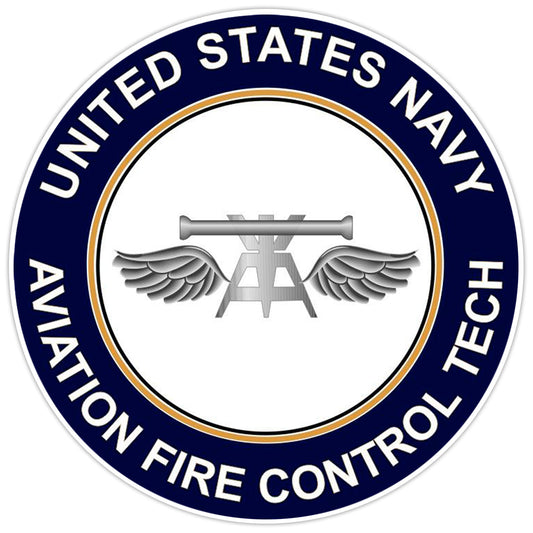 U.S. Navy Aviation Fire Control Tech AQ Bumper Sticker Military Vinyl Decal 5"