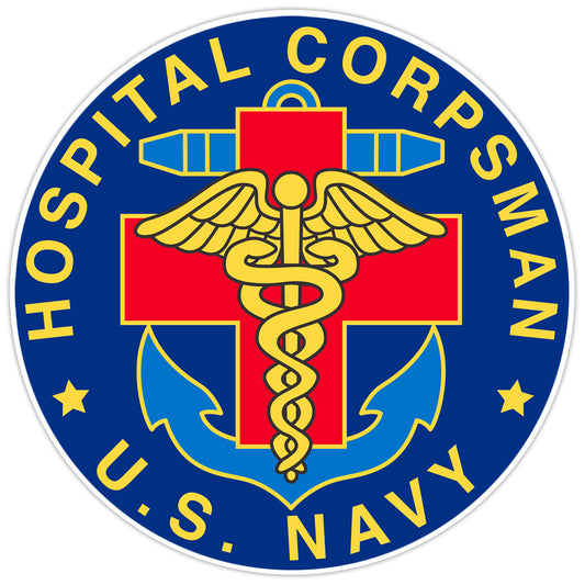 Navy Hospital Corpsman Decal Bumper Sticker Military Vinyl Soldier Decal 5"