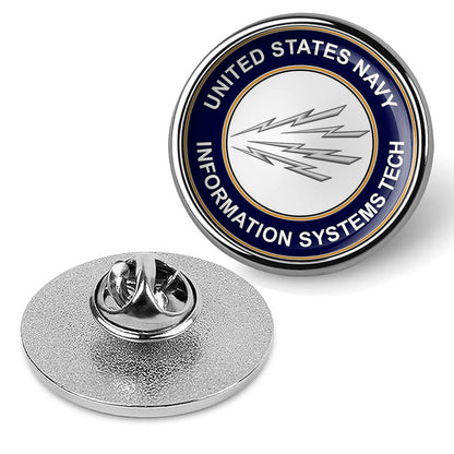 U.S. Navy Information Systems Technician Tie Tac, Hat Pin, Lapel Pin - Silver