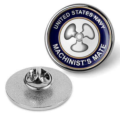 U.S. Navy Machinists Mate MM Tie Tac, Hat Pin, Military Lapel Pin - Silver
