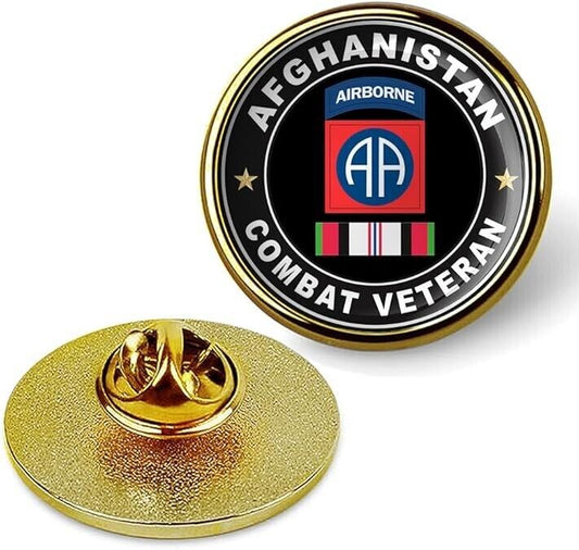 Afghanistan Combat Veteran Tie Suit Shirt Lapel Pin - Gold