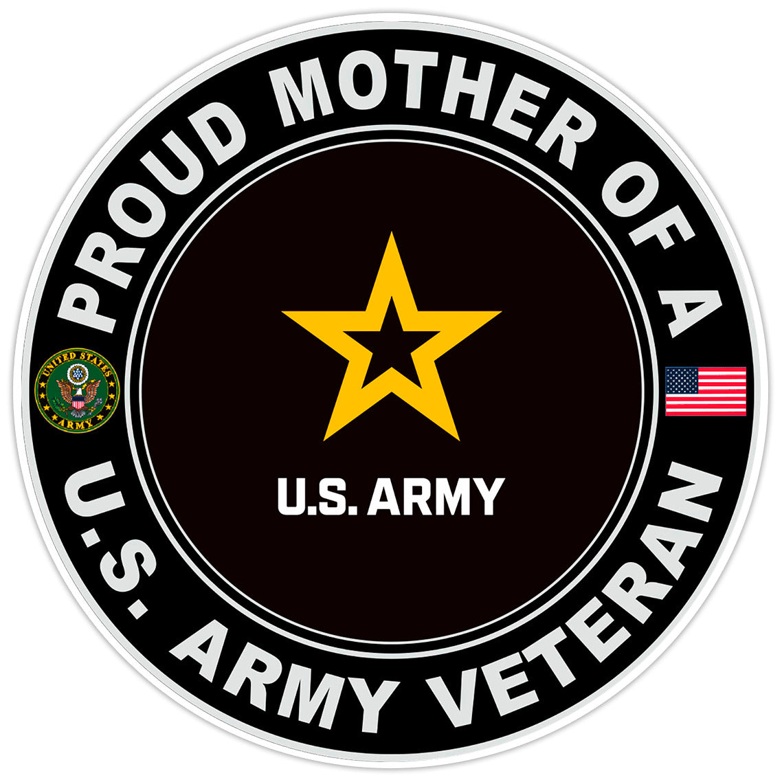 Proud Mother Of A U.S. Army Veteran Bumper Sticker Military Vinyl Decal 5"