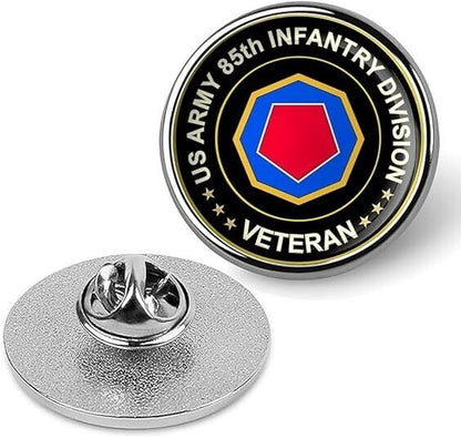 US Army 85th Infantry Division Veteran Tie Suit Shirt Lapel Pin - Silver