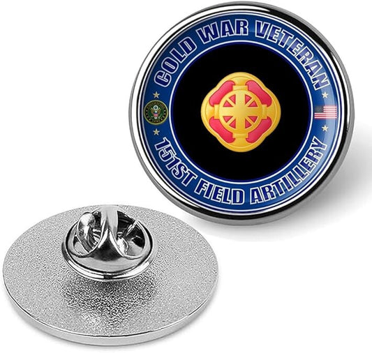 Cold War Veteran 151st Field Artillery Tie Suit Shirt Lapel Pin - Silver