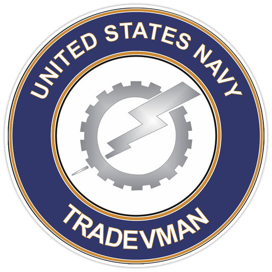 U.S. Navy Tradevman Round Bumper Sticker Military Vinyl Soldier Decal 5"