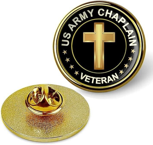 US Army Chaplain Veteran Lapel Pin Veteran Tie Suit Shirt Lapel Pin-Gold