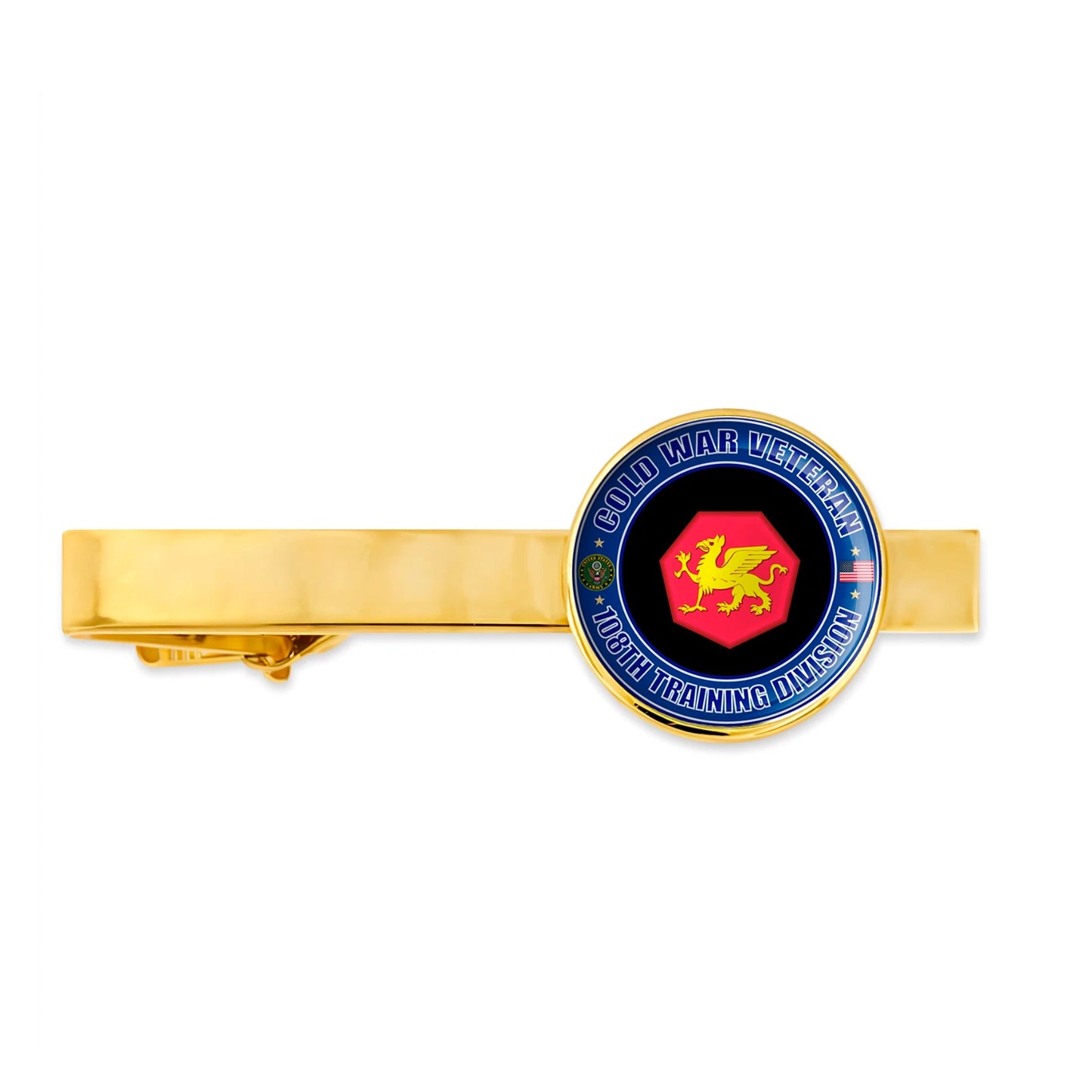 Us Army Cold War Veteran 108th Training Division Tie Clip Tie Bar Gift