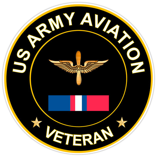 US Army Aviation Veteran Bumper Sticker Military Vinyl Soldier Decal 5"