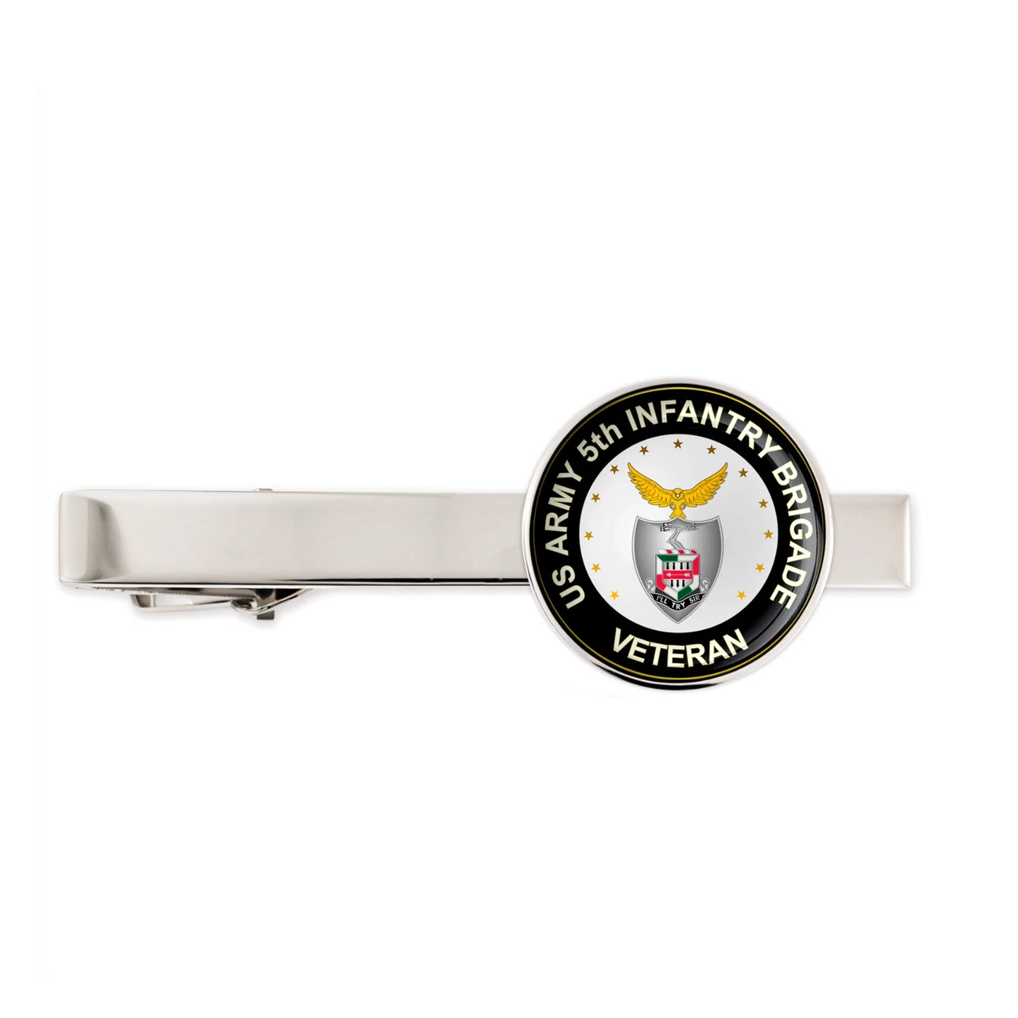 Us Army 5th Infantry Brigade Military Veteran Tie Clip Tie Bar Gift