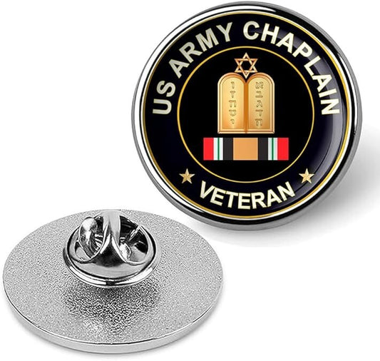 US Army Chaplain Veteran Tie Suit Shirt Lapel Pin - Silver