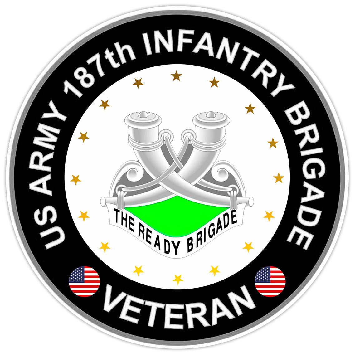 US Army 187th Infantry Brigade Veteran Bumper Sticker Military Vinyl Decal 5"