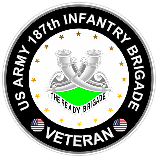 US Army 187th Infantry Brigade Veteran Bumper Sticker Military Vinyl Decal 5"