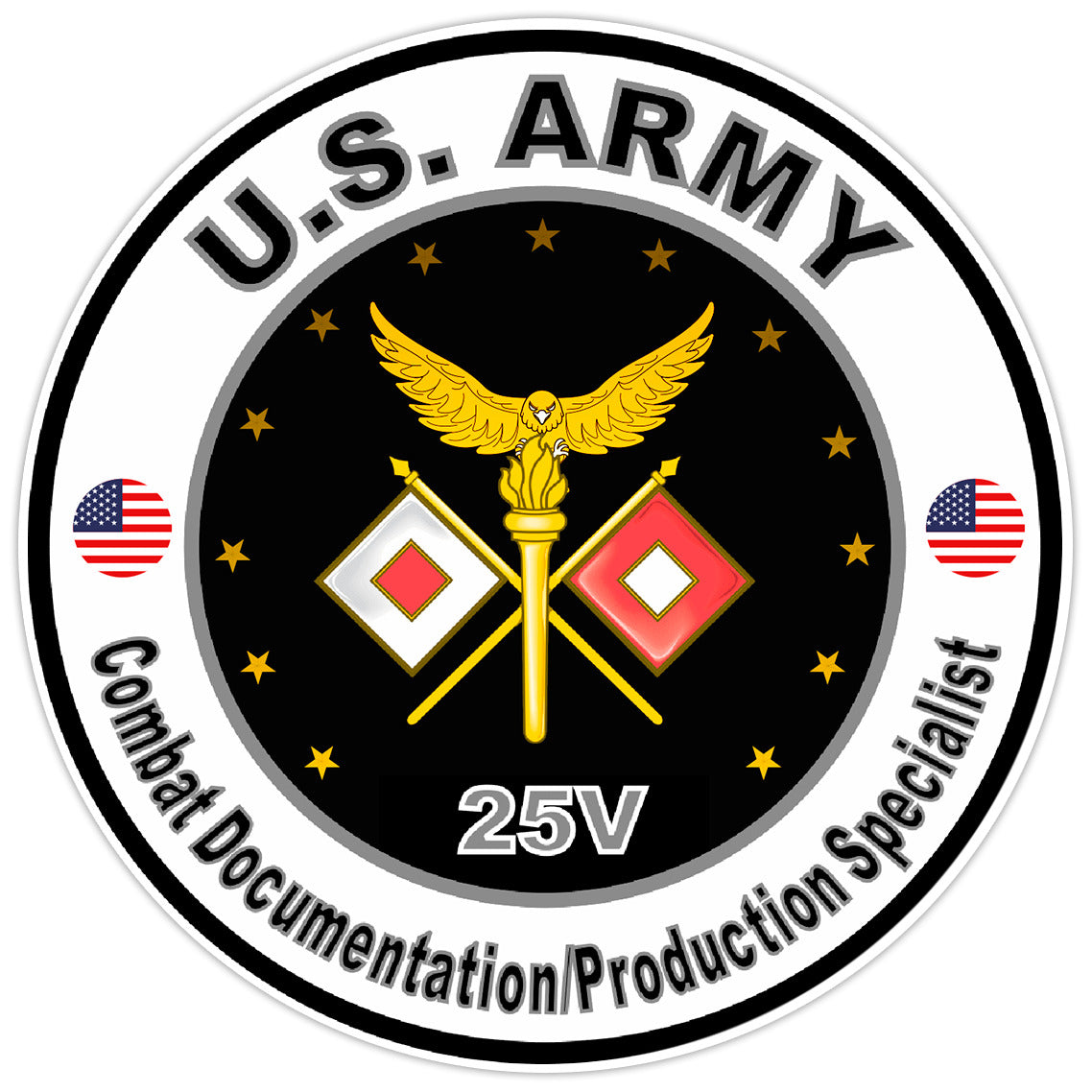 US Army Combat Documentation/Production Specialist Bumper Sticker Decal 5"