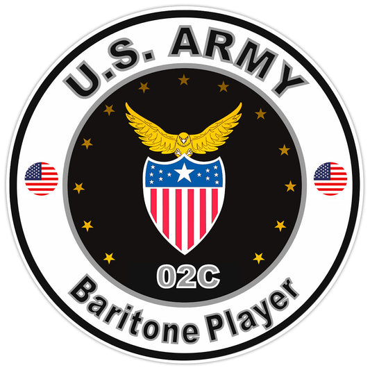 United States Army Baritone Player Bumper Sticker Military Soldier Decal 5"