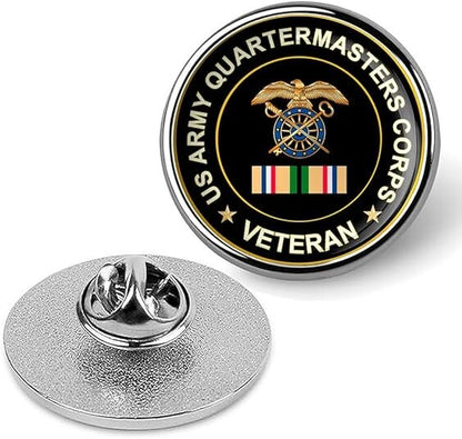 US Army Quartermasters Corps Veteran Tie Suit Shirt Lapel Pin - Silver