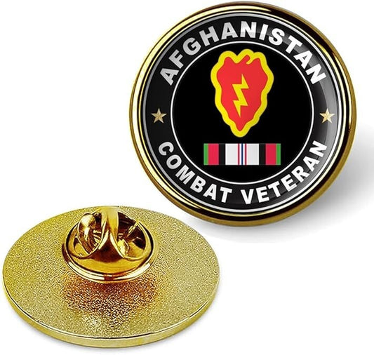 Afghanistan Combat Veteran Tie Suit Shirt Lapel Pin - Gold