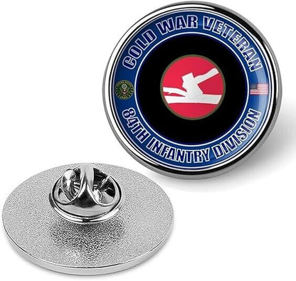 Cold War Veteran 84th Infantry Division Tie Suit Shirt Lapel Pin - Silver