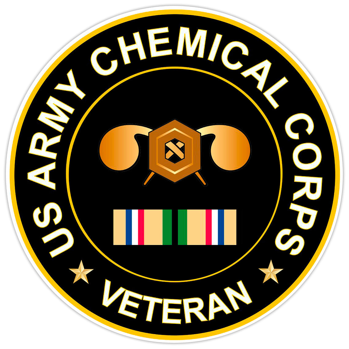 US Army Chemical Corps Veteran Bumper Sticker Military Vinyl Soldier Decal 5"