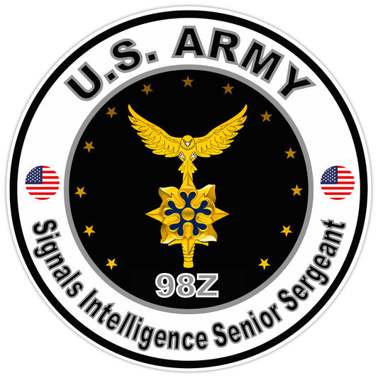 US Army Signals Intelligence Senior Sergeant Bumper Sticker Military Decal 5"