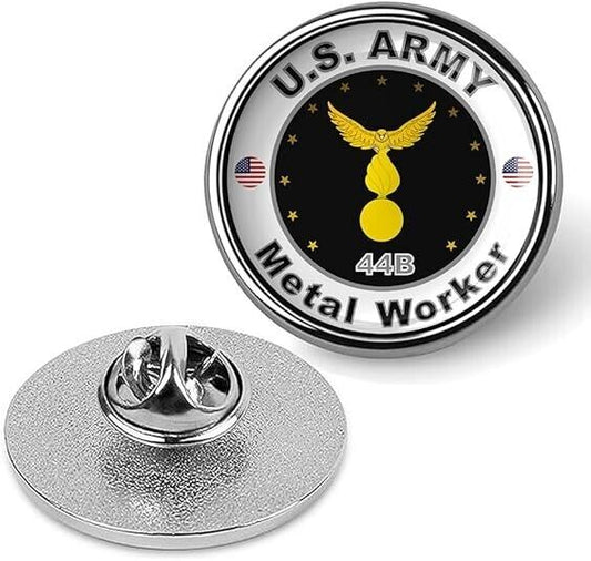 United States Army Metal Worker Tie Suit Shirt Lapel Pin - Silver
