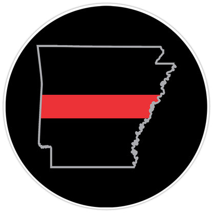 First Responder Thin Red Line Arkansas Firefighter Bumper Sticker Vinyl Decal 5"