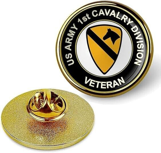 U.S. Army 1st Cavalry Division Veteran Lapel Pin Tie Suit Shirt Lapel Pin-Gold