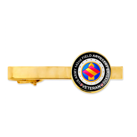 Us Army 142nd Field Artillery Brigade Military Veteran Tie Clip Tie Bar Gift
