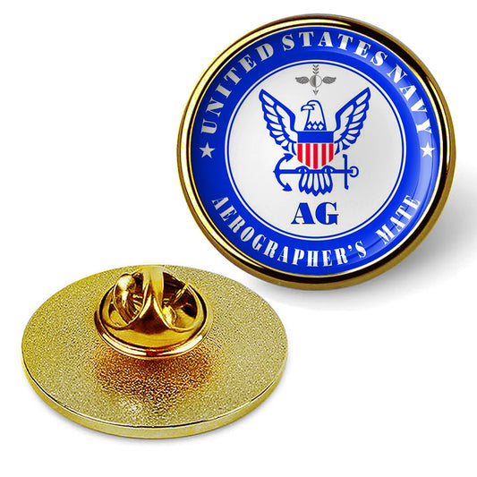 U.S. Navy Aerographer's Mate Tie Tac, Hat Pin, Badge, Military Lapel Pin - Gold