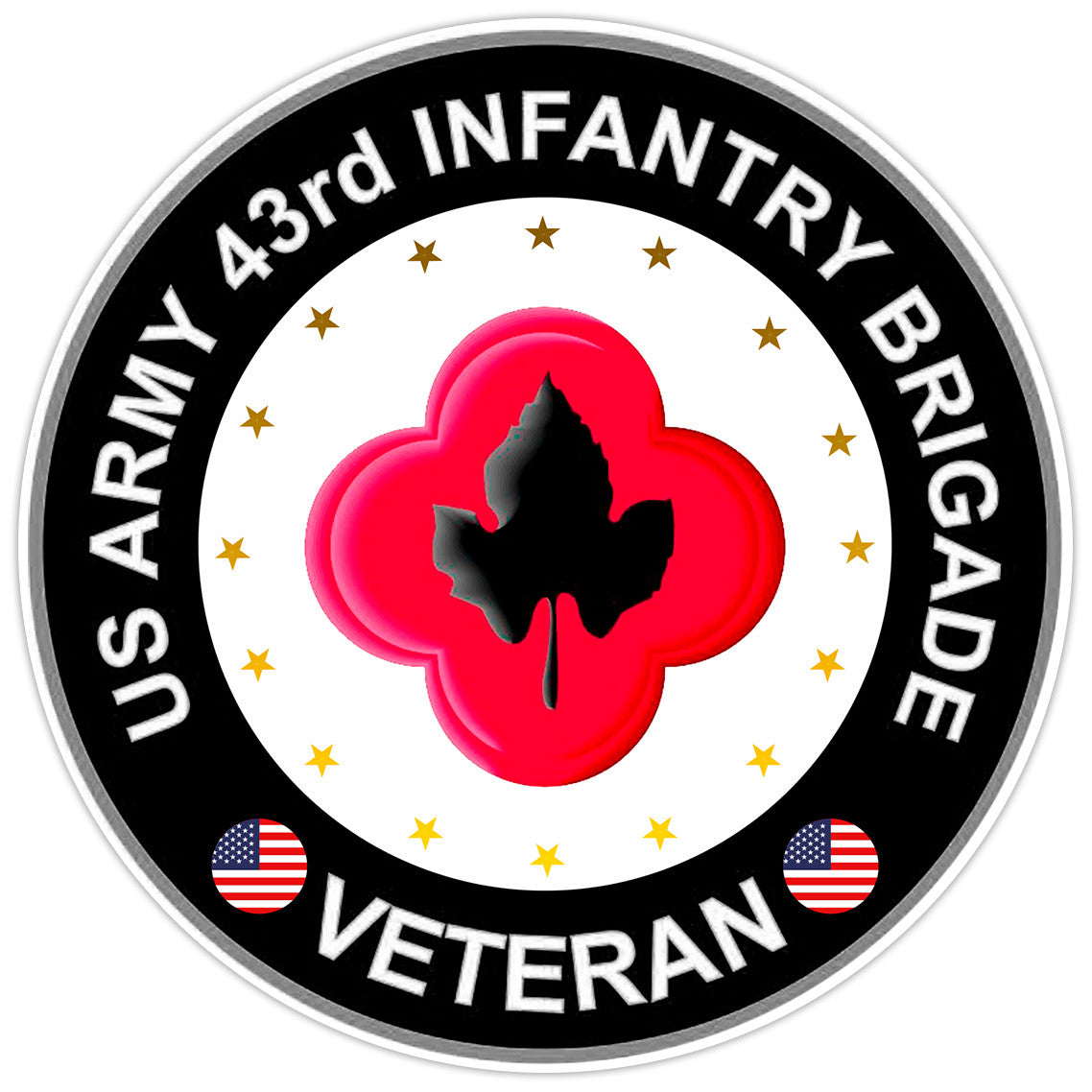 US Army 43rd Infantry Brigade Veteran Bumper Sticker Military Vinyl Decal 5"