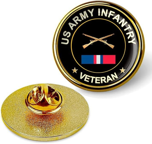 US Army Infantry Veteran Tie Suit Shirt Lapel Pin - Gold