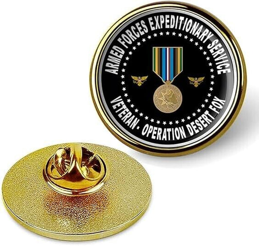 Armed Forces Expeditionary Service Veteran - Operation Desert Fox Lapel Pin-Gold