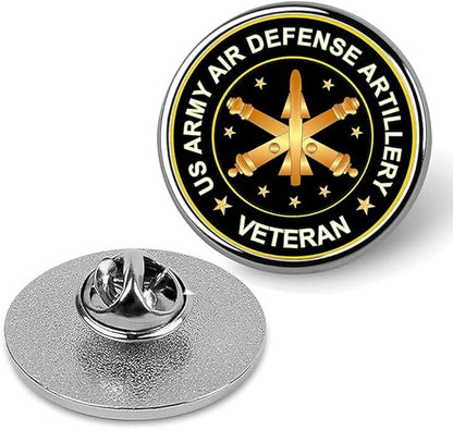 US Army Air Defense Artillery Veteran Lapel Pin Veteran Tie Suit Shirt-Silver
