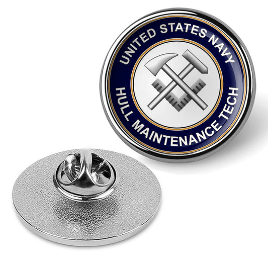 U.S. Navy Hull Maintenance Tech Tie Tac, Hat Pin, Badge, Lapel Pin - Silver