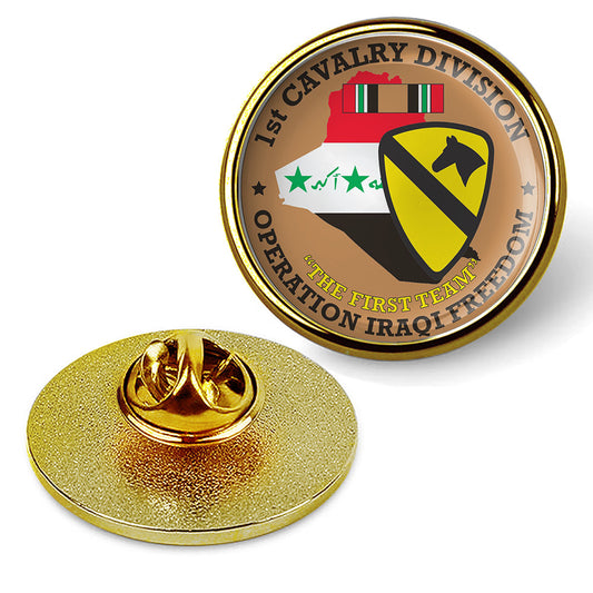 1st Cavalry Division Operation Iraqi Freedom Hat Pin Lapel Tie Tac Shirt - Gold