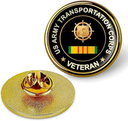 US Army Transportation Corps Veteran Tie Suit Shirt Lapel Pin - Gold