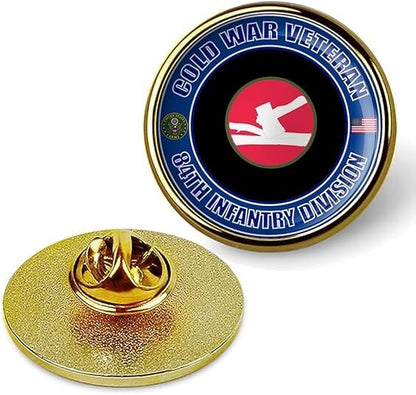 Cold War Veteran 84th Infantry Division Tie Suit Shirt Lapel Pin - Gold