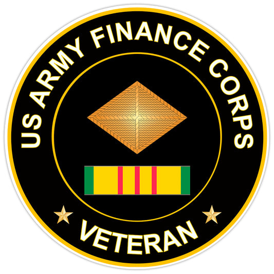 US Army Finance Corps Veteran Bumper Sticker Military Vinyl Soldier Decal 5"
