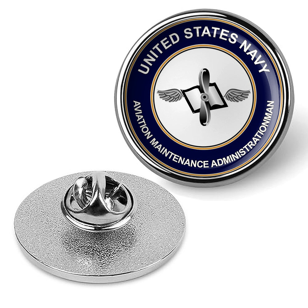 U.S. Navy Aviation Maintenance Administrationman Hat Pin, Lapel Pin - Silver