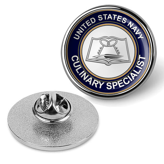 U.S. Navy Culinary Specialist Tie Tac, Hat Pin, Badge, Lapel Pin - Silver
