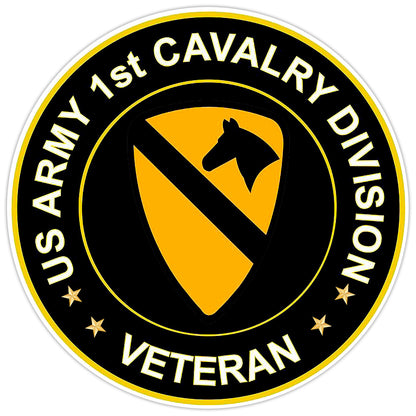 US Army 1st Cavalry Division Veteran Bumper Sticker Military Vinyl Decal 5"