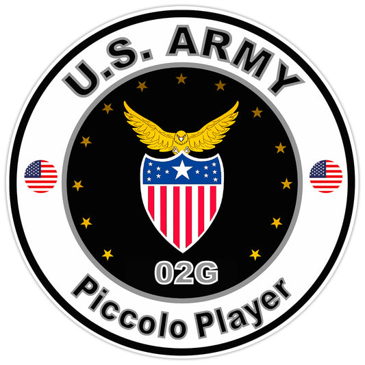 United States Army Piccolo Player Bumper Sticker Military Soldier Decal 5"