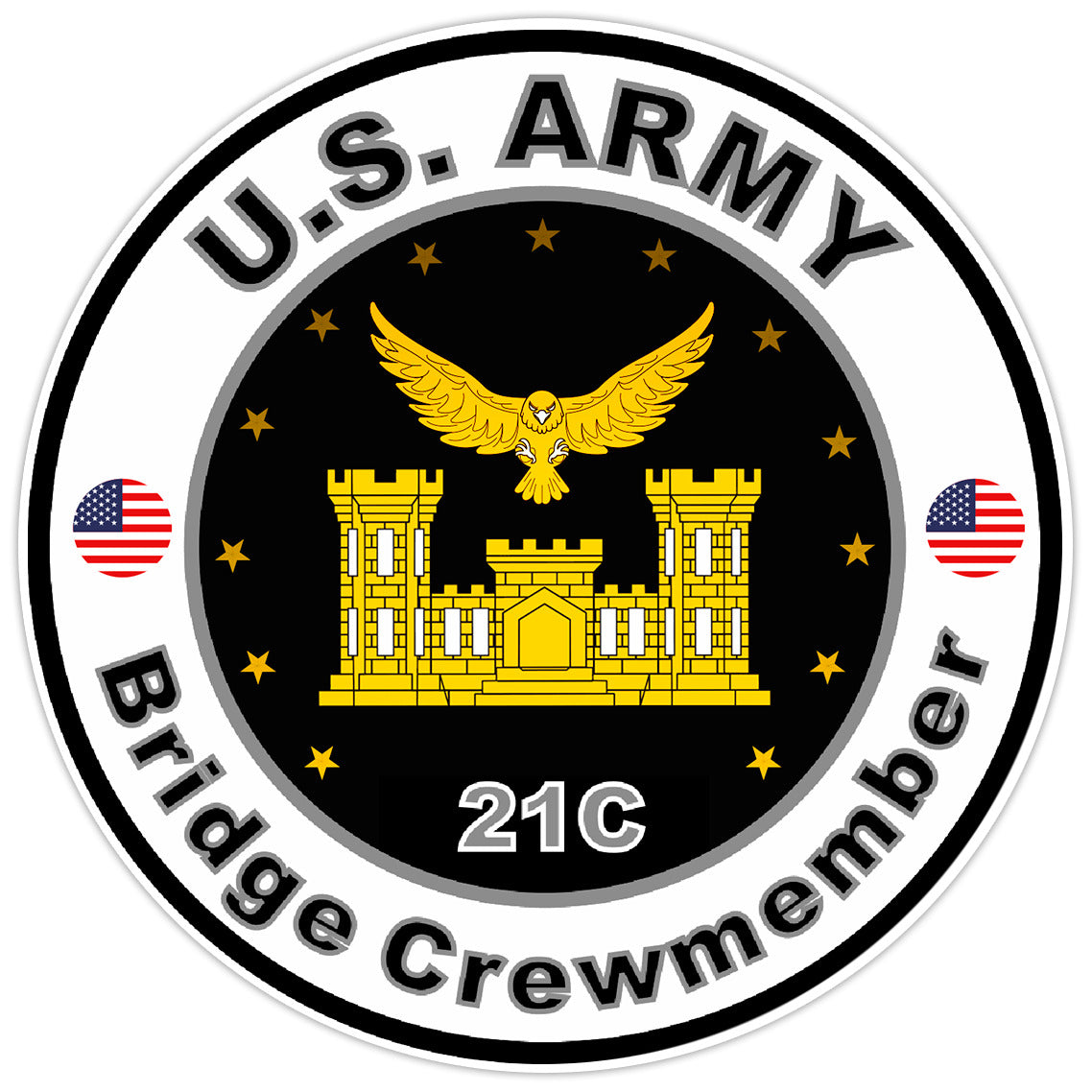 United States Army Bridge Crewmember Sticker Military Soldier Decal 5"