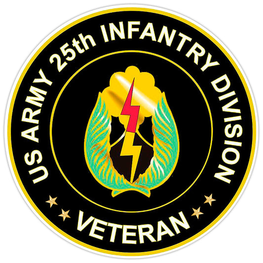 US Army 25th Infantry Division Veteran Bumper Sticker Military Vinyl Decal 5"
