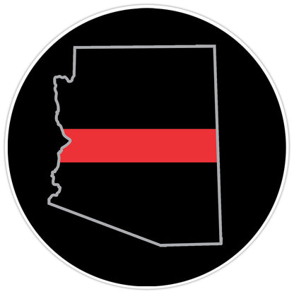 First Responder Thin Red Line Arizona Firefighter Bumper Sticker Vinyl Decal 5"