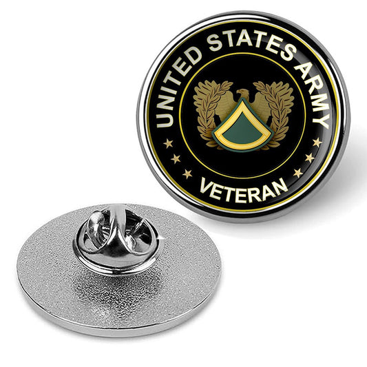 United States Army Veteran Lapel Pin Veteran Tie Suit Shirt Pinback-Silver