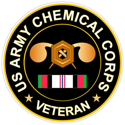 US Army Chemical Corps Veteran Bumper Sticker Military Vinyl Soldier Decal 5"