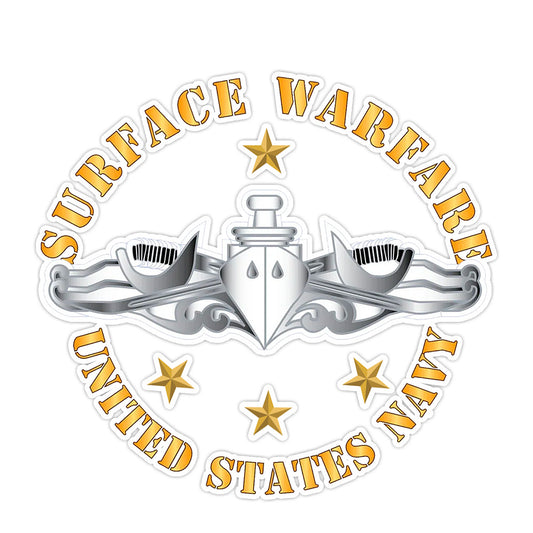 US Navy Surface Warfare Bumper Sticker Military Vinyl Soldier Decal 5"